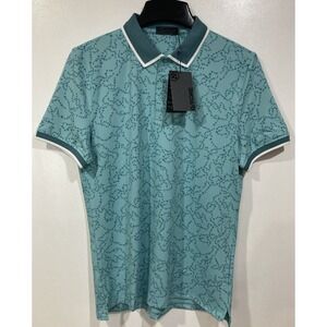 G/FORE Mens Small POLO SHIRT STAR DUST TECH BANDED SLEEVE MINERAL‎ GREEN G4 NWT